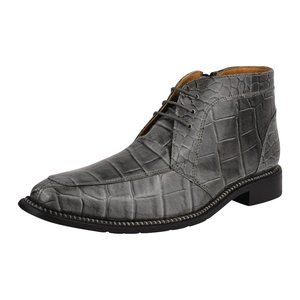 LIBERTYZENO Grey Man Made Lace-Up Boots